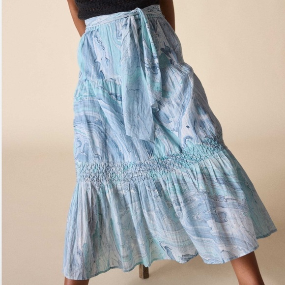 St. roche Selma Skirt marbled ocean blue maxi skirt women’s large new with tags - Picture 8 of 8